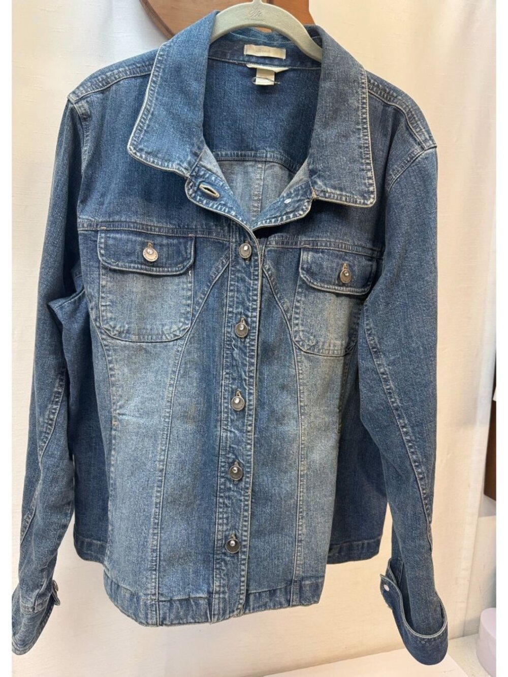 VTG Womans Denim Jacket Xl-By Christopher Banks